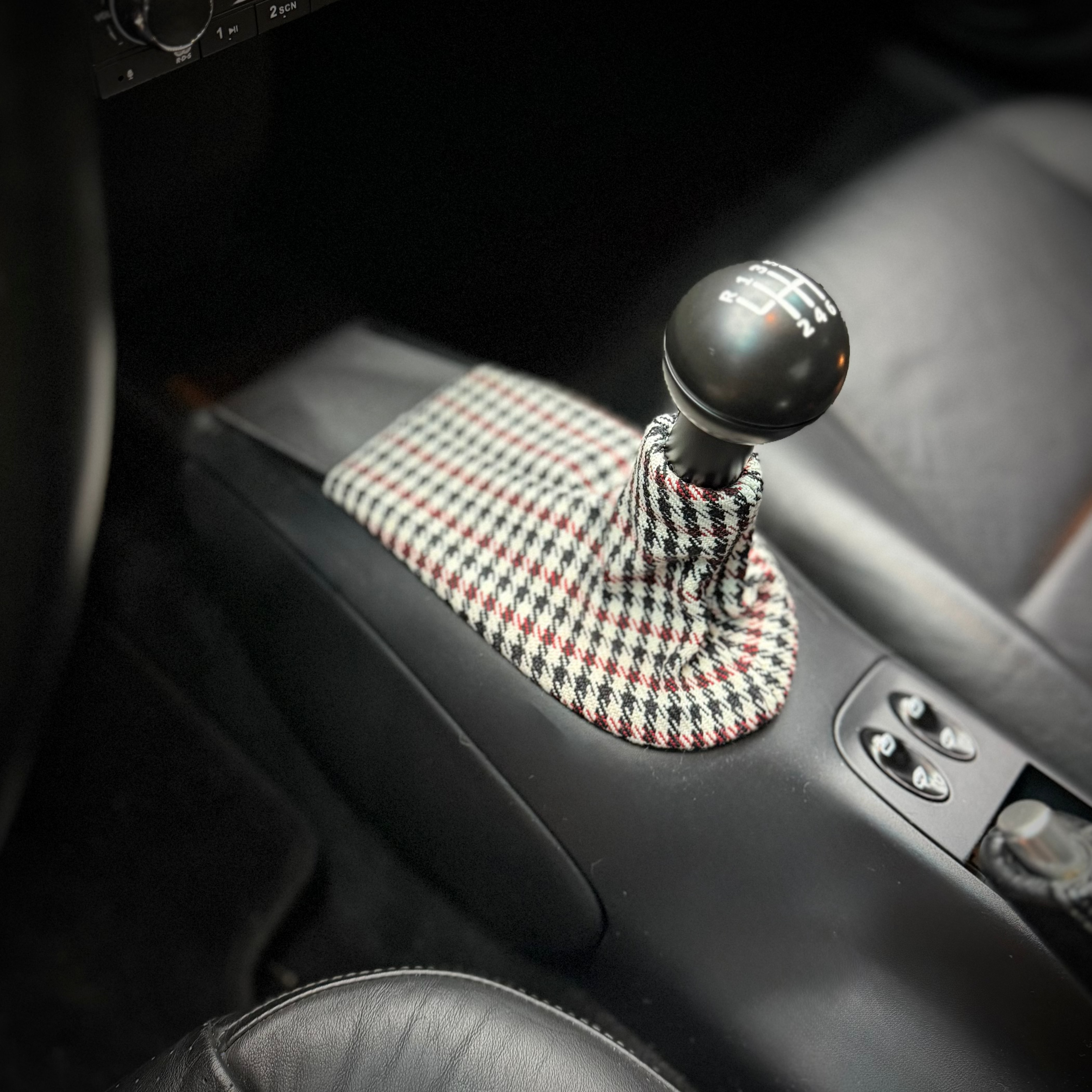 Red, White & Black Pepita Shift Boot - $65