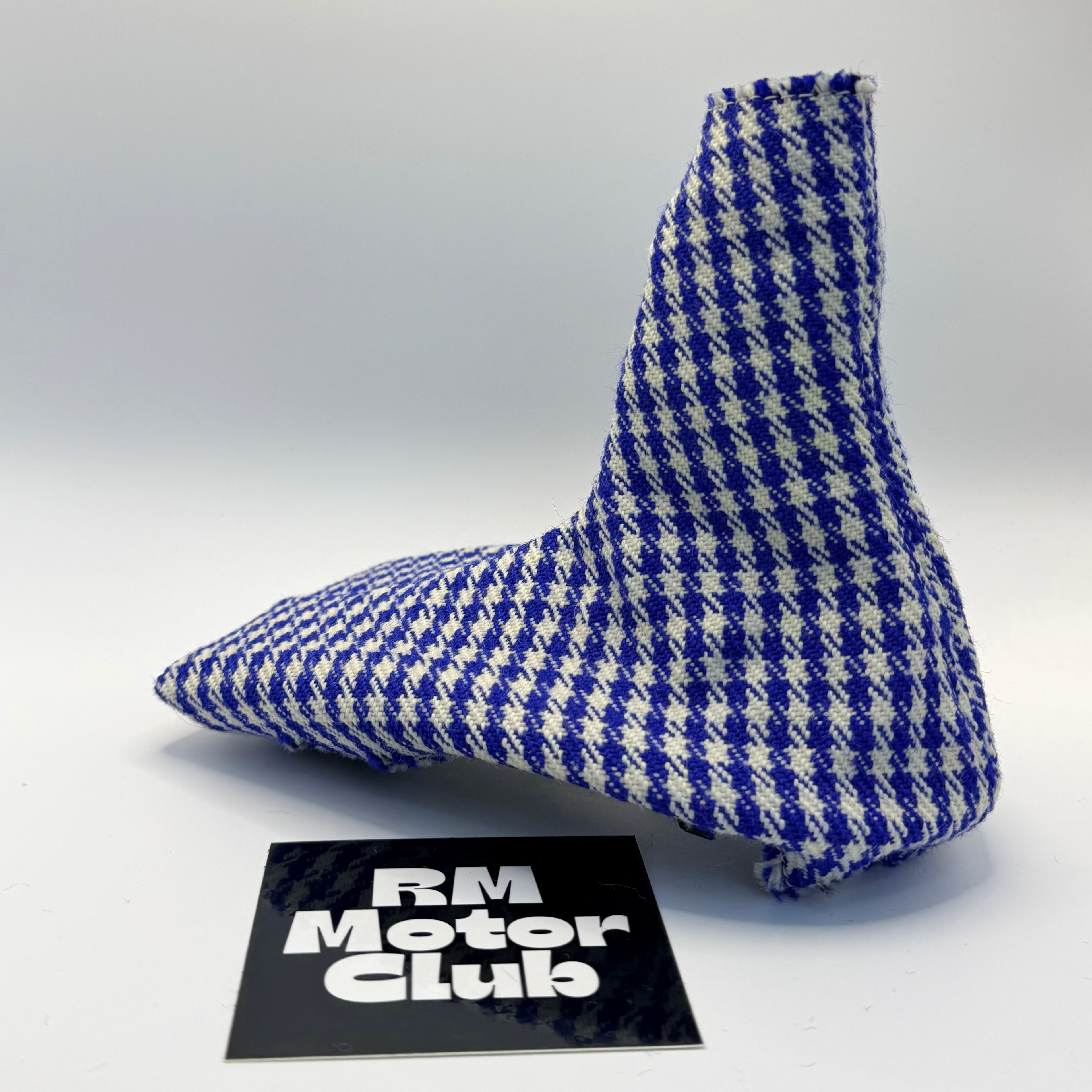 Blue and White Pepita Shift Boot - $65